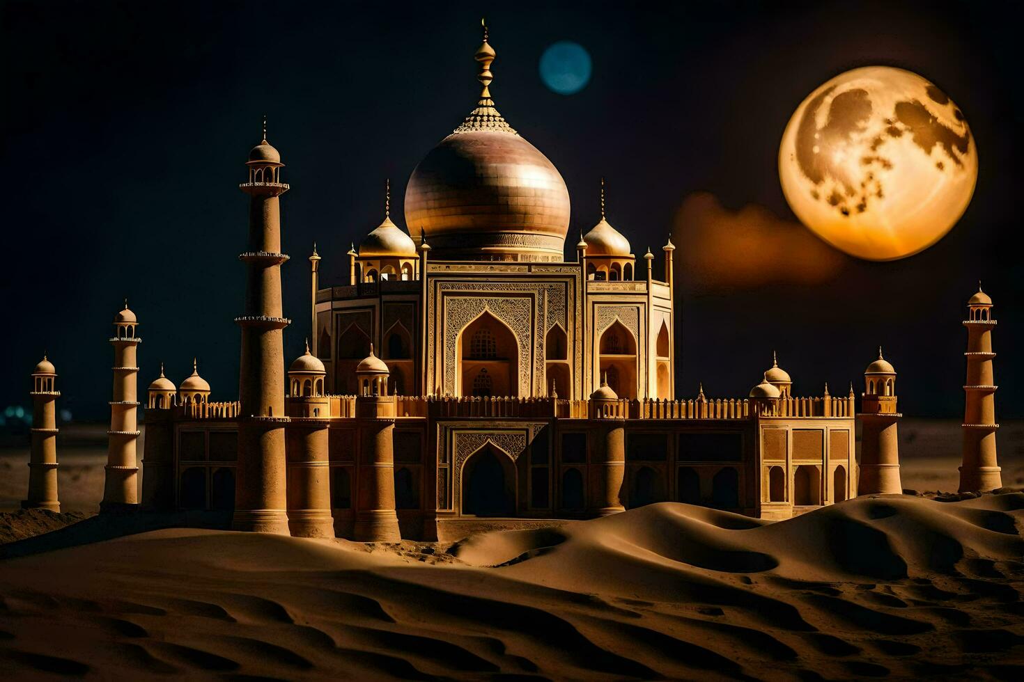 the taj mahal is a famous monument in india. AI-Generated photo