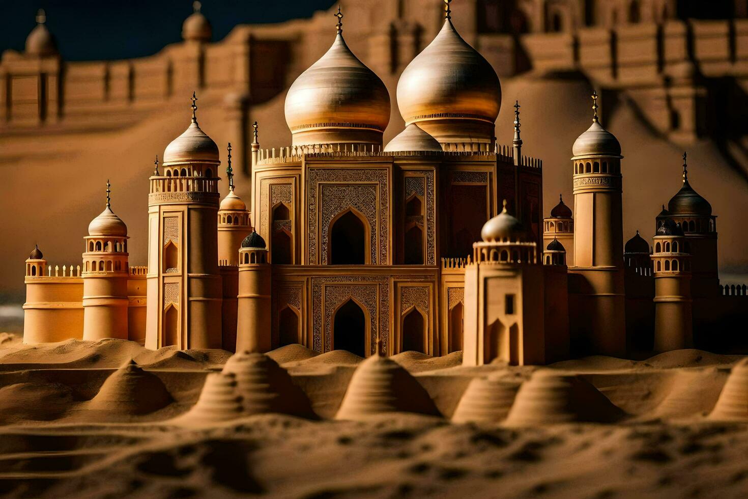 a sand castle made out of sand. AI-Generated photo