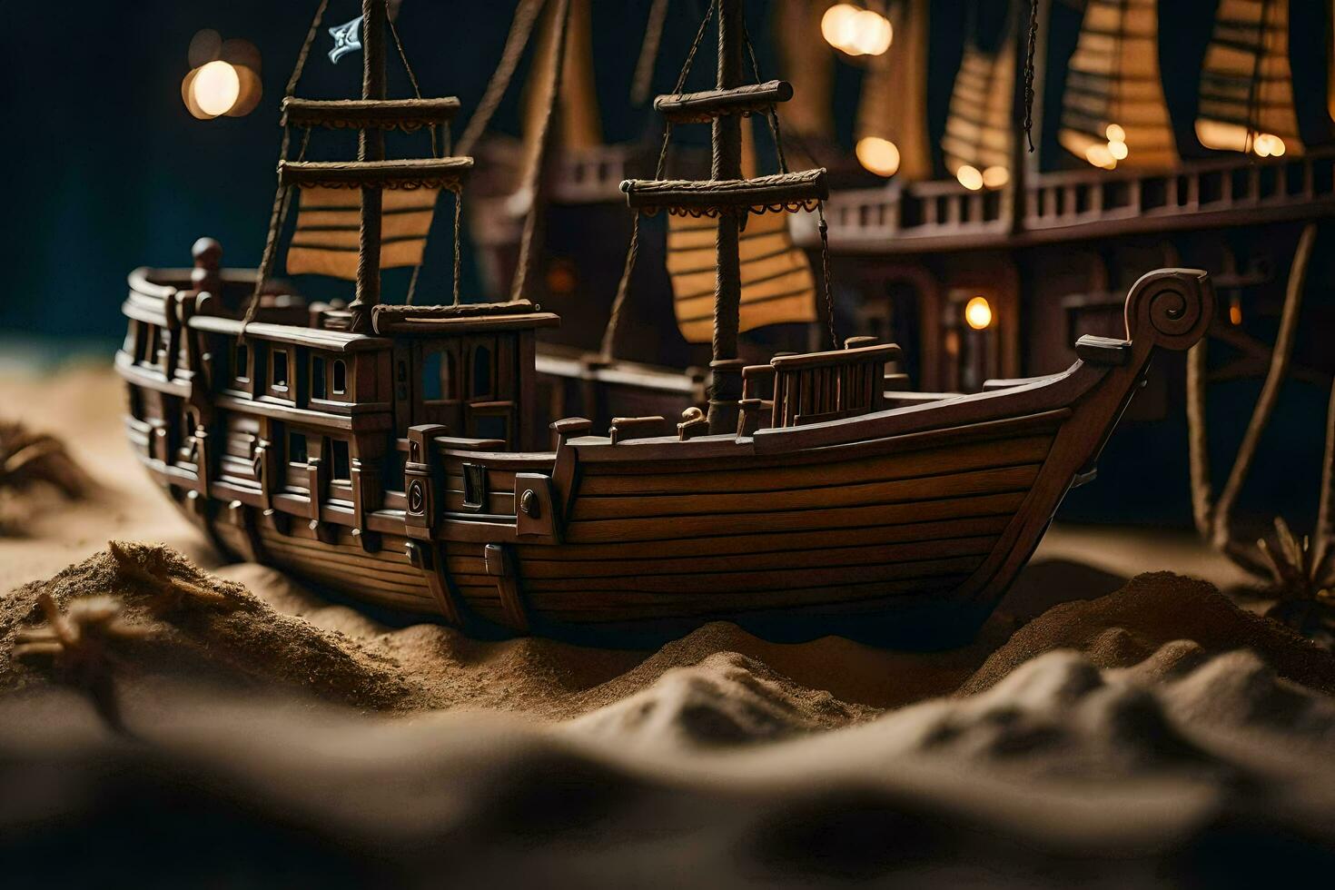 photo wallpaper the sea, sand, ship, ship, ship, ship, ship, ship,. AI-Generated