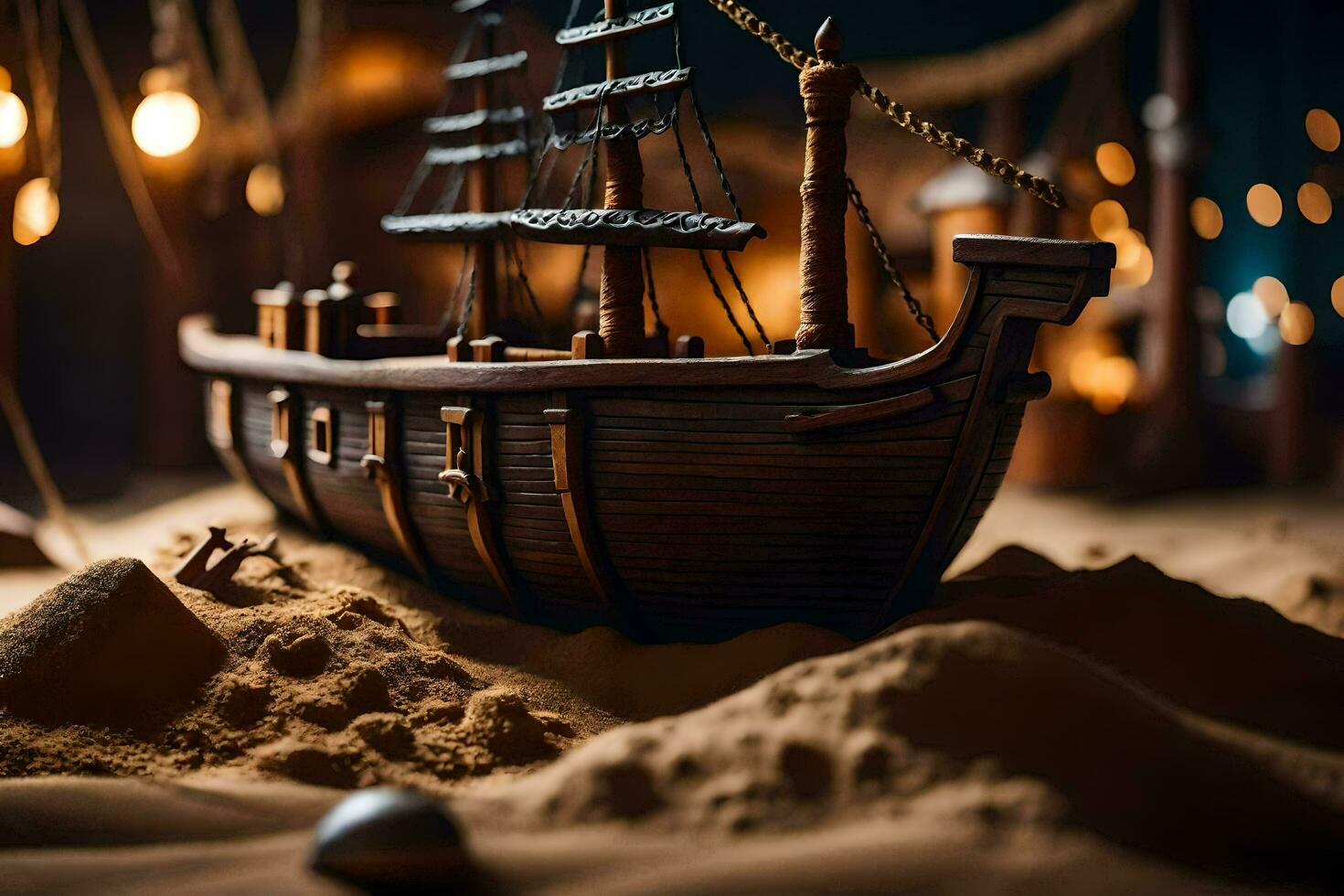 photo wallpaper sea, the sand, ship, the sea, ship, the sea, ship,. AI-Generated