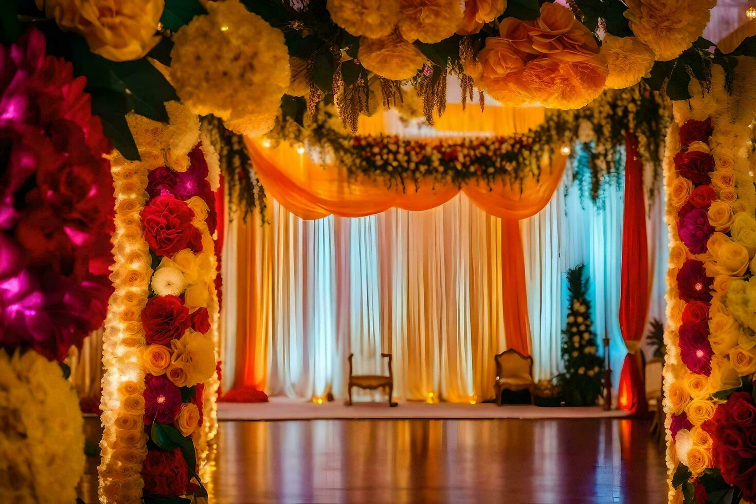 indian wedding decor ideas. AI-Generated photo
