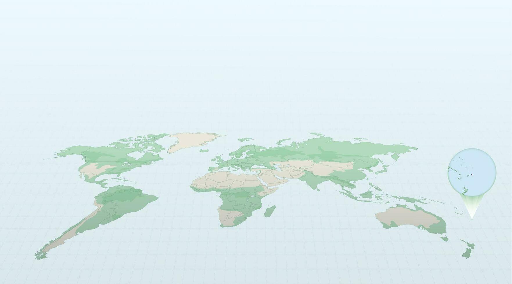 mundo mapa en perspectiva demostración el ubicación de el país Samoa con detallado mapa con bandera de samoa vector