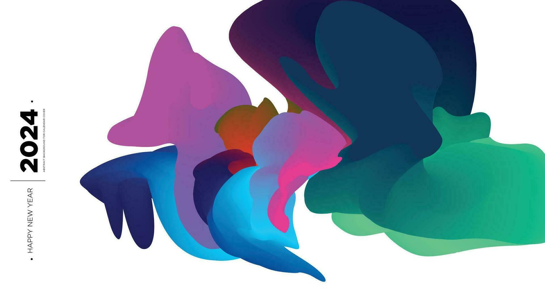 Vector colorful abstract fluid background for calendar cover template