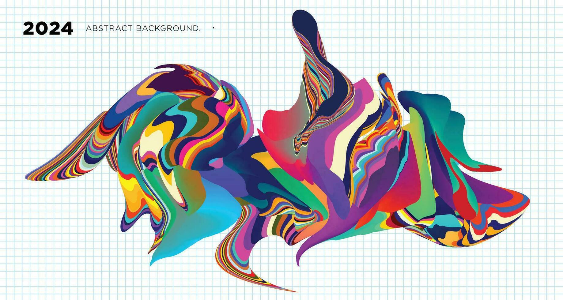 Vector Illustration colorful liquid and fluid abstract for banner template 2024
