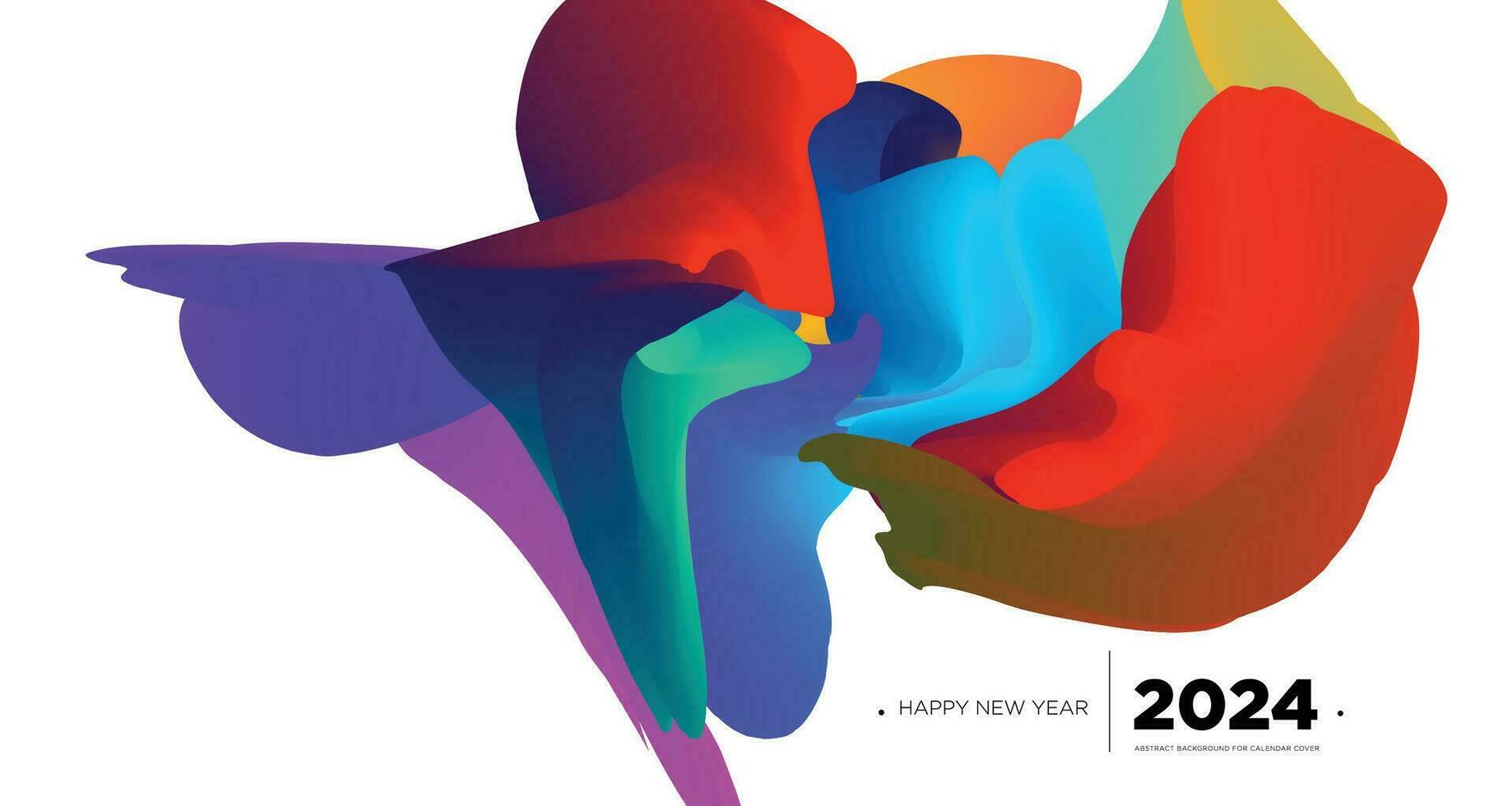 Vector colorful abstract fluid background for calendar cover template new year 2024