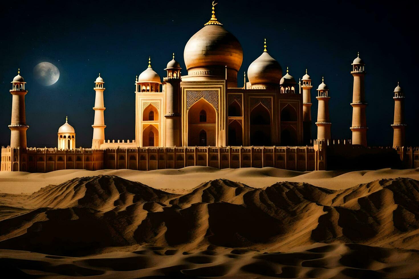 the taj mahal is a famous mughal monument in india. AI-Generated photo
