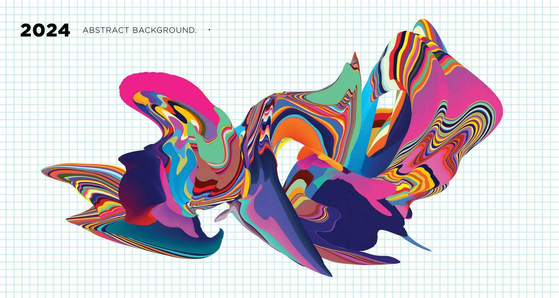 Vector Illustration colorful liquid and fluid abstract for banner template 2024