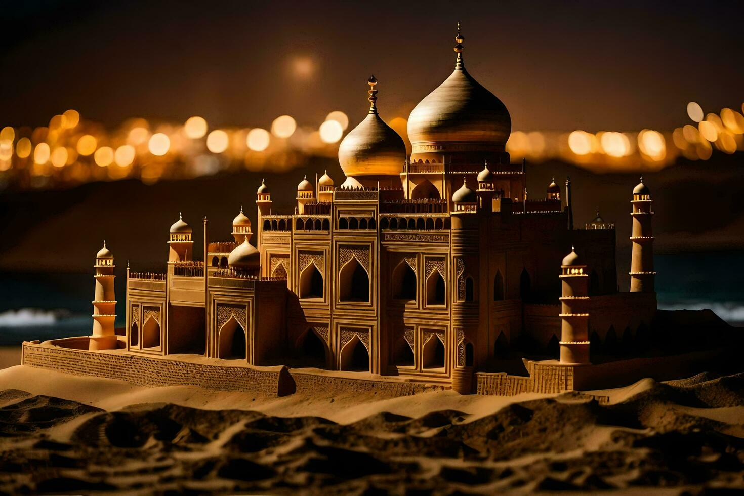 a sand castle is made out of sand. AI-Generated photo