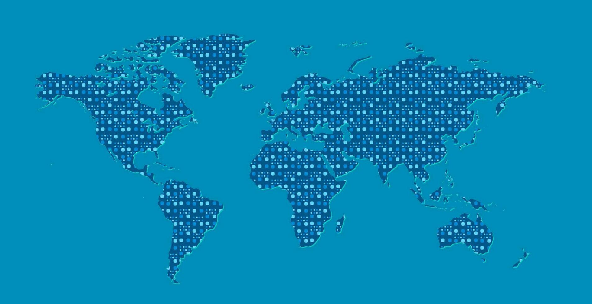 abstract blue world map vector illustration background