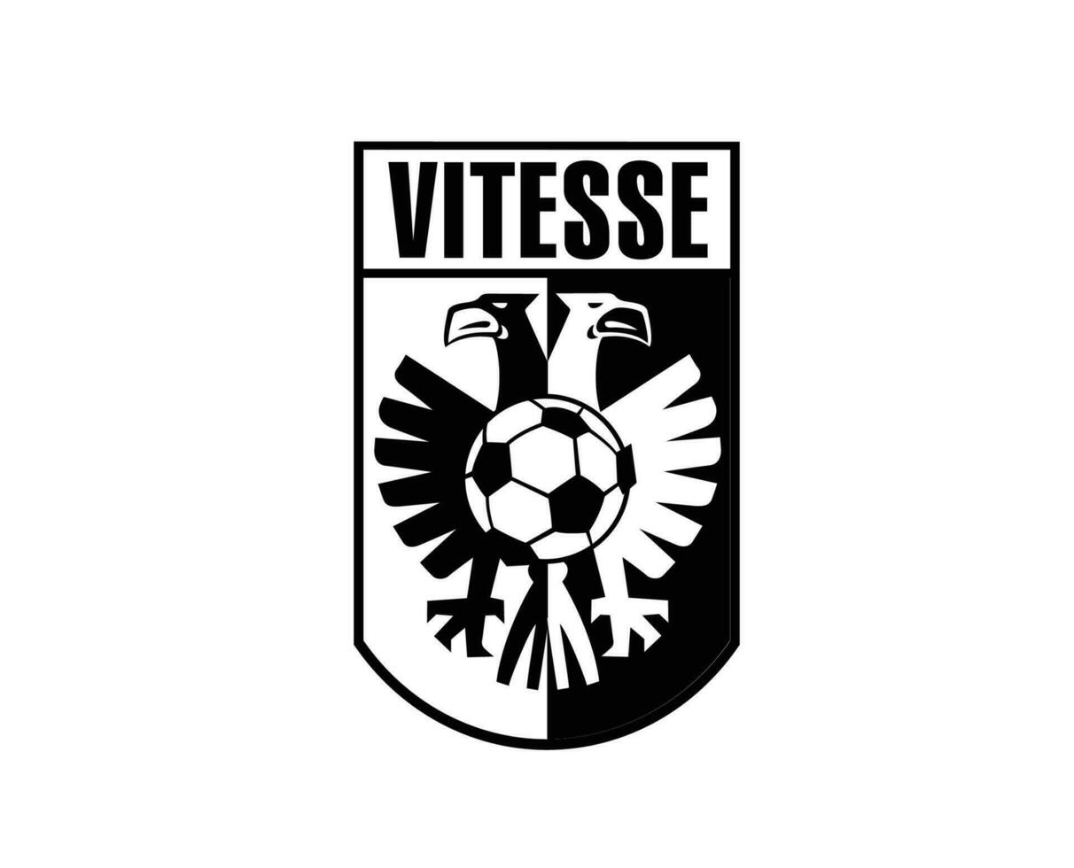 Vitesse Arnhem Club Symbol Logo Black Netherlands Eredivisie League Football Abstract Design Vector Illustration
