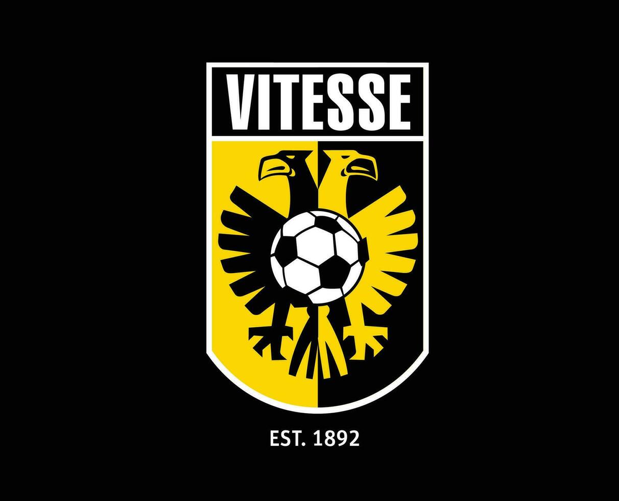 vitesse arnhem club símbolo logo Países Bajos eredivisie liga fútbol americano resumen diseño vector ilustración con negro antecedentes