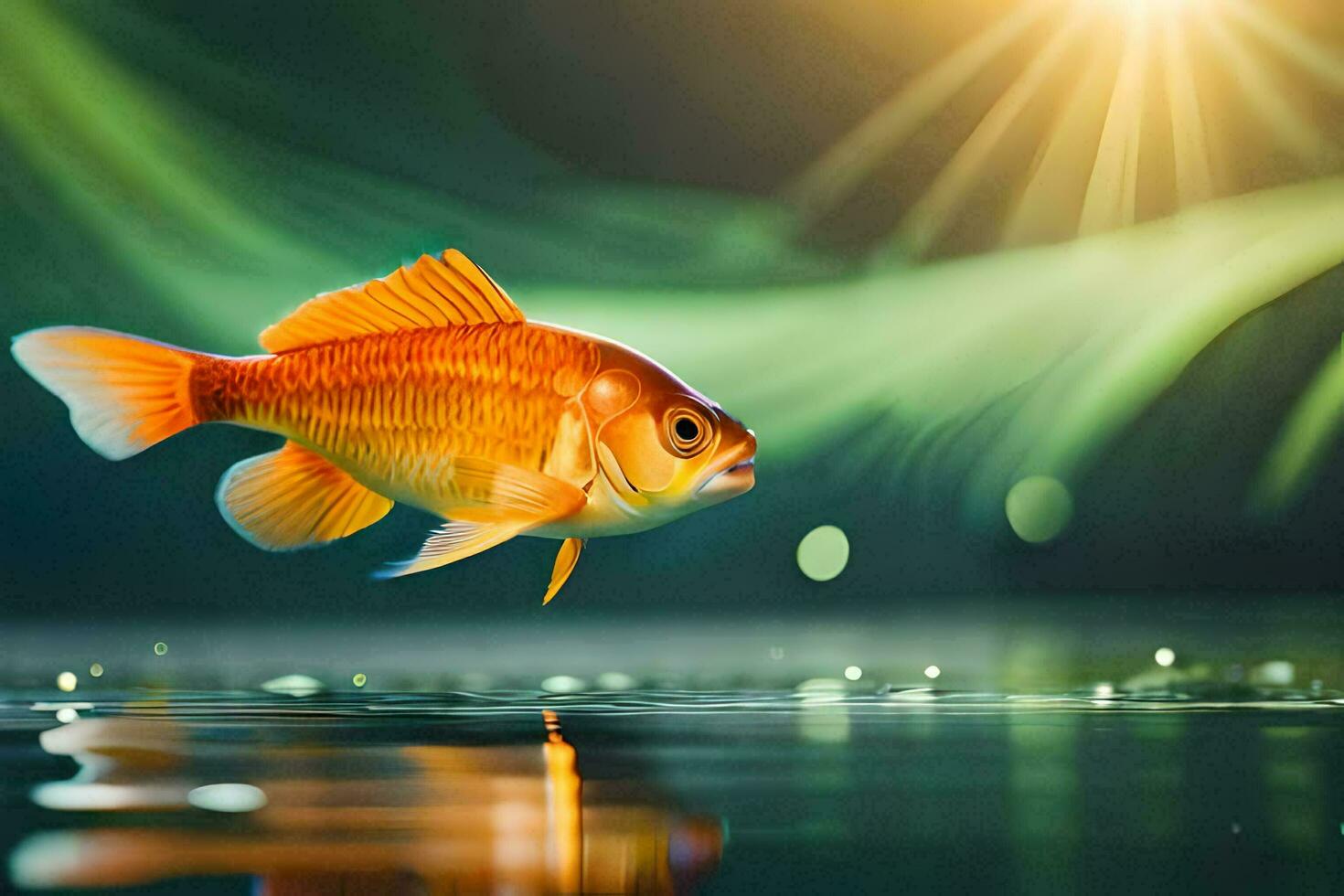 goldfish swimming in the water. AI-Generated photo