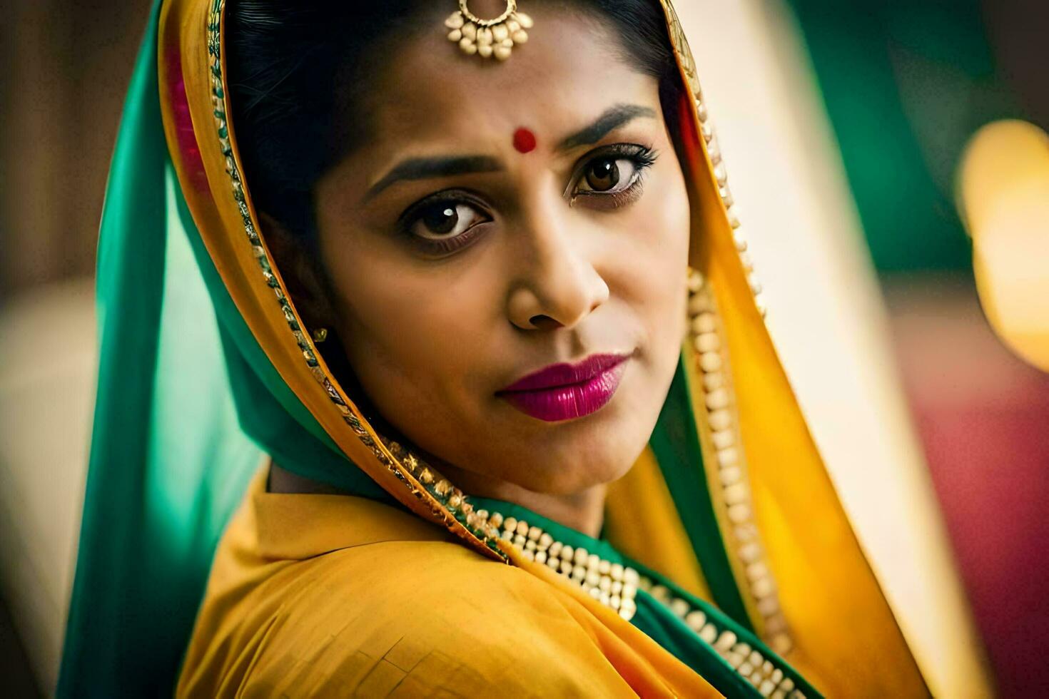 a woman in a traditional sari. AI-Generated photo
