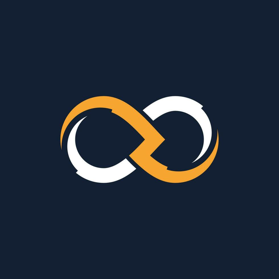 Infinity logo design element vector with modern technology concept