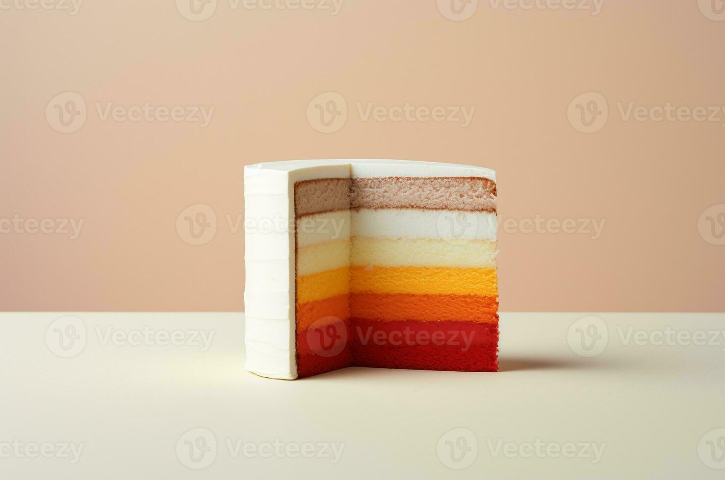 Rainbow cake. Rainbow cake cut. Generative AI photo