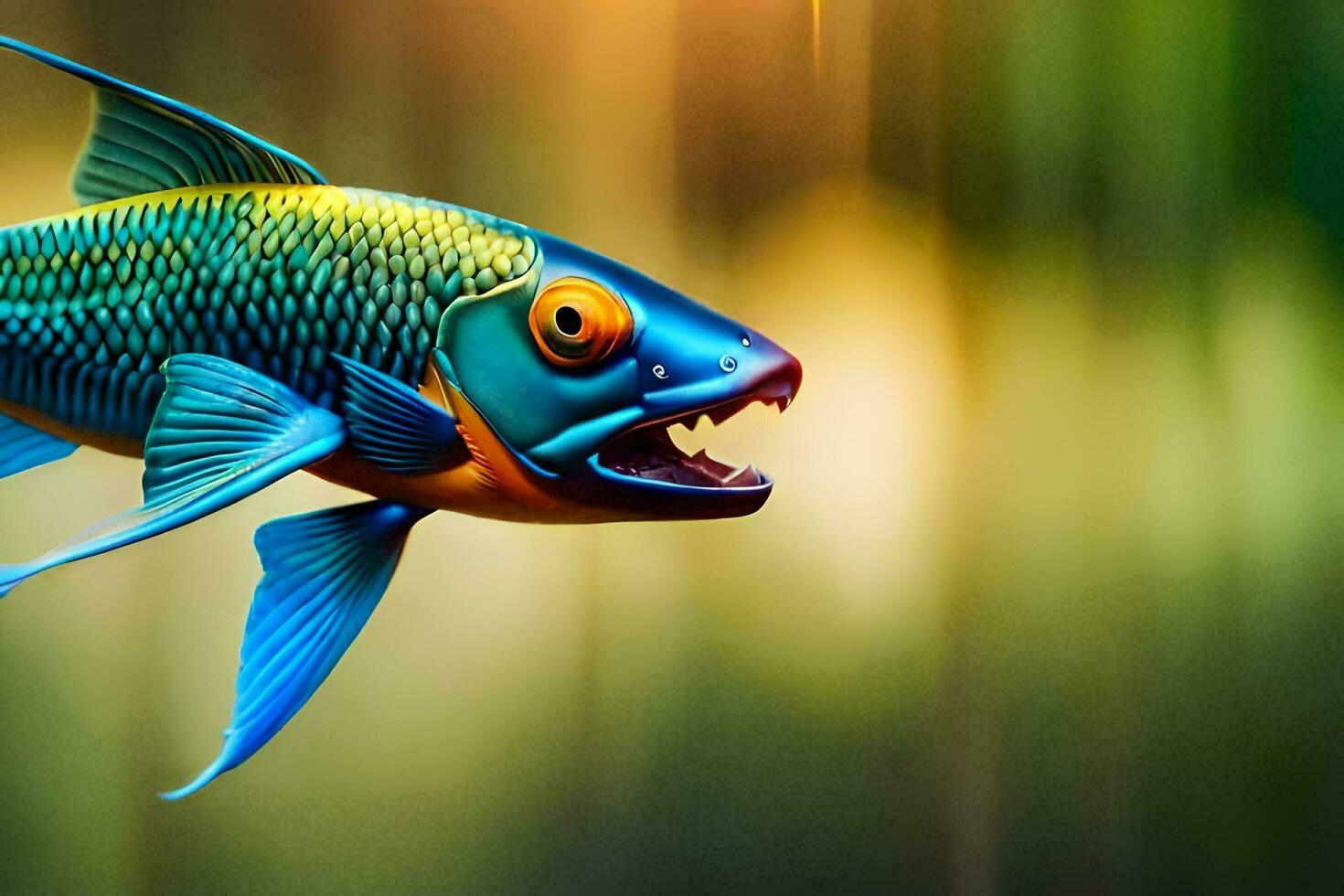 a fish with a big mouth and big eyes. AI-Generated photo