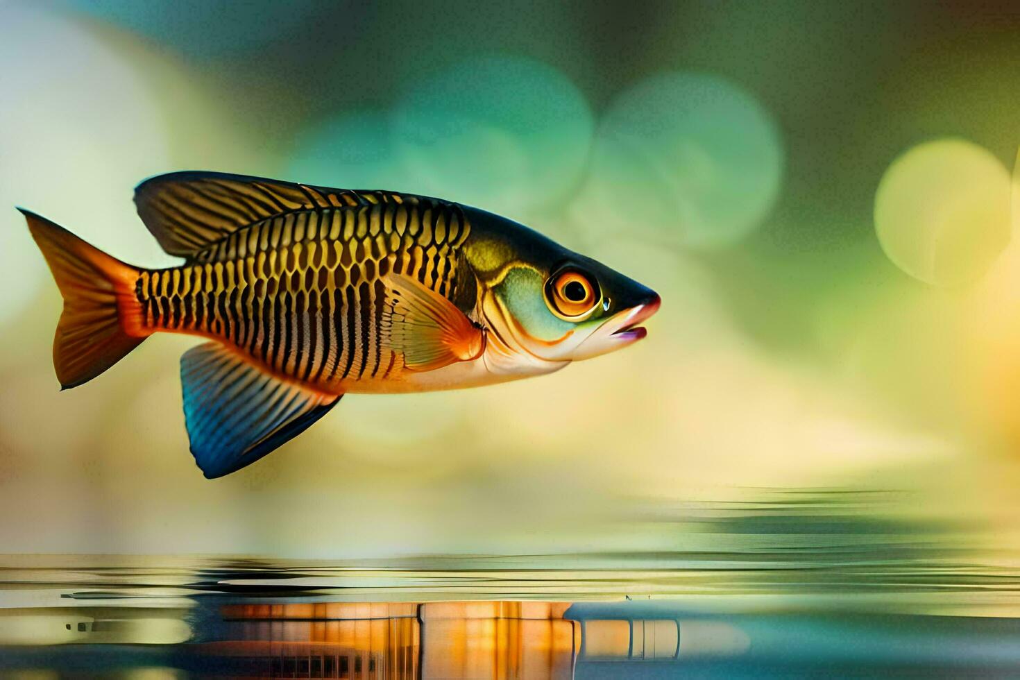 fish in the water with a blurry background. AI-Generated photo
