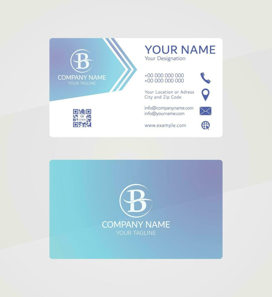 Professional gradient business card template, modern elegant company card design vector