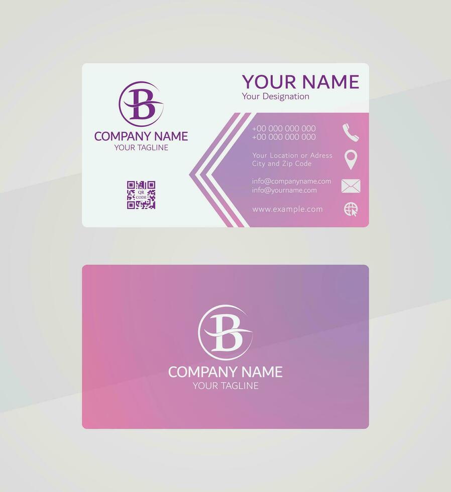 Professional Mauve business card template, modern elegant company card design vector