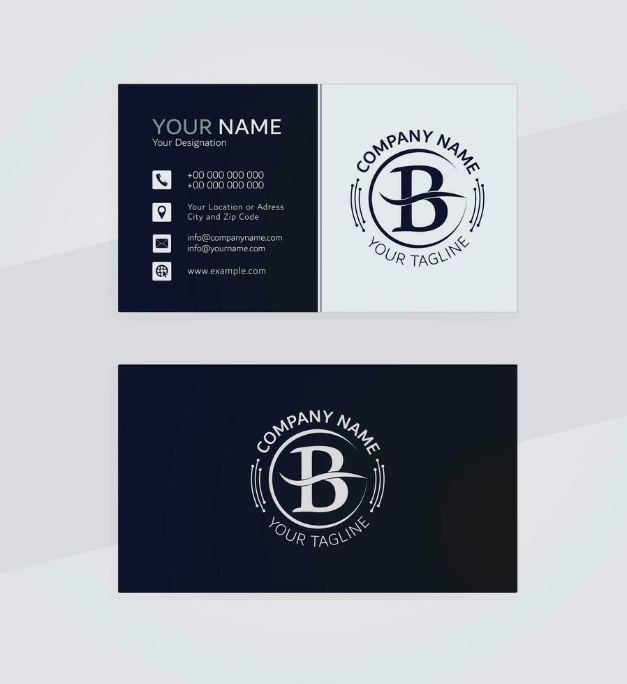 Professional half and half business card template, modern luxurious company card design vector