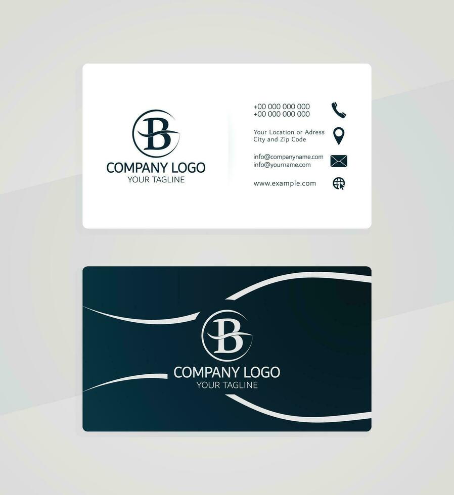 Professional business card template, modern elegant company card design vector