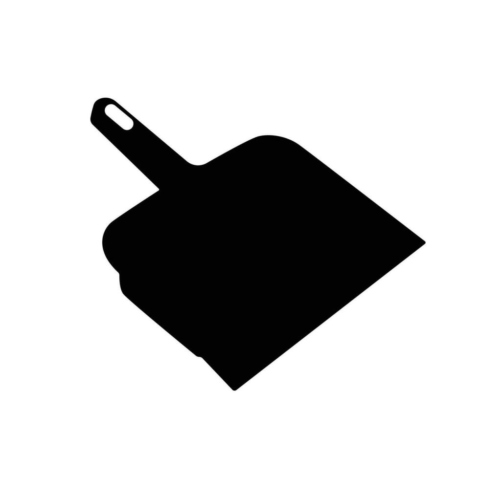 Dustpan silhouette, washing, cleaning and housekeeping tool vector