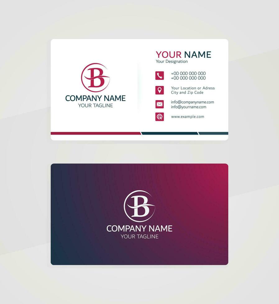 Professional Gradient business card template elegant company card design vector