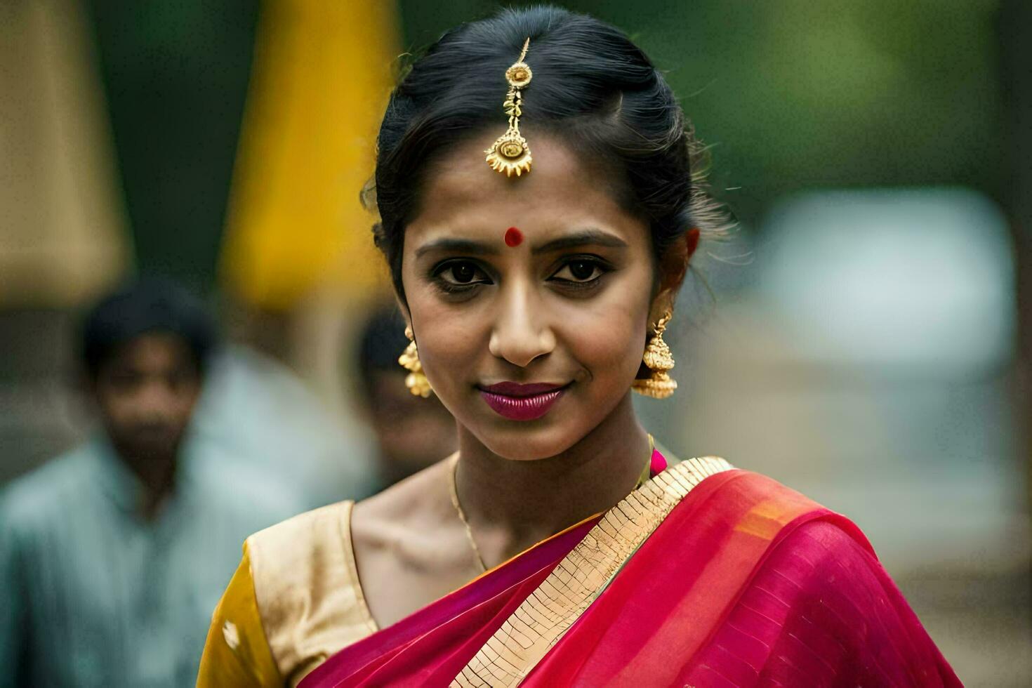 a woman in a traditional sari. AI-Generated photo