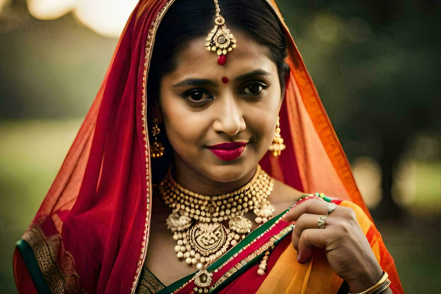 beautiful indian bride in traditional attire. AI-Generated photo