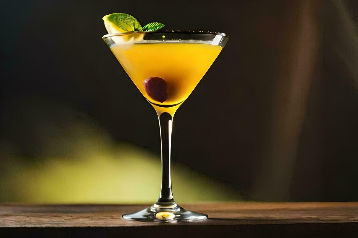a cocktail with an orange garnish. AI-Generated photo