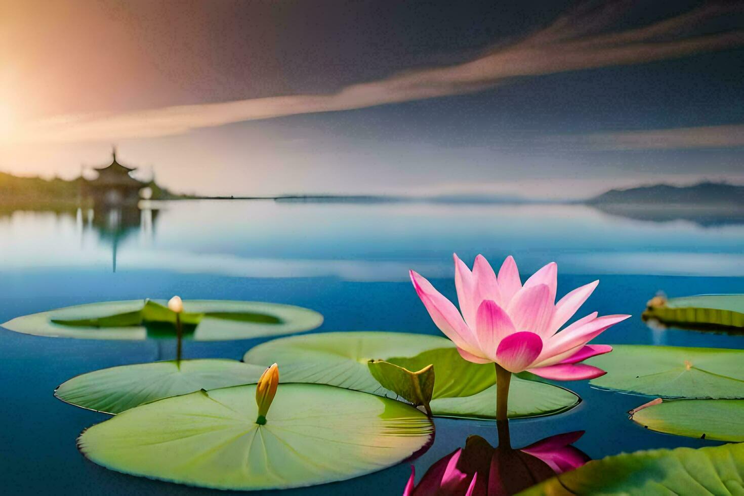 the lotus flower is a symbol of peace and harmony. AIGenerated