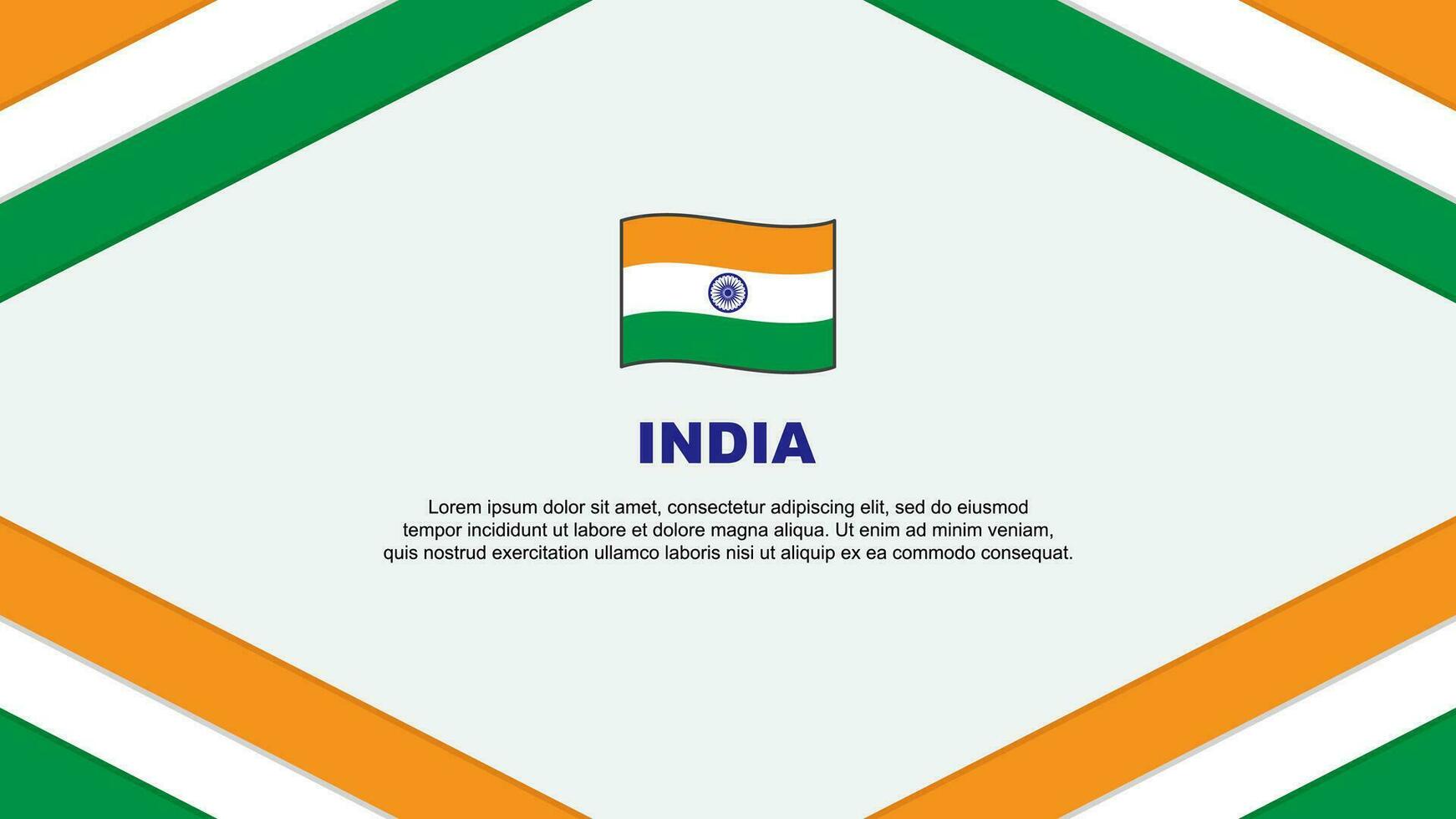 India Flag Abstract Background Design Template. India Independence Day Banner Cartoon Vector Illustration. India Template
