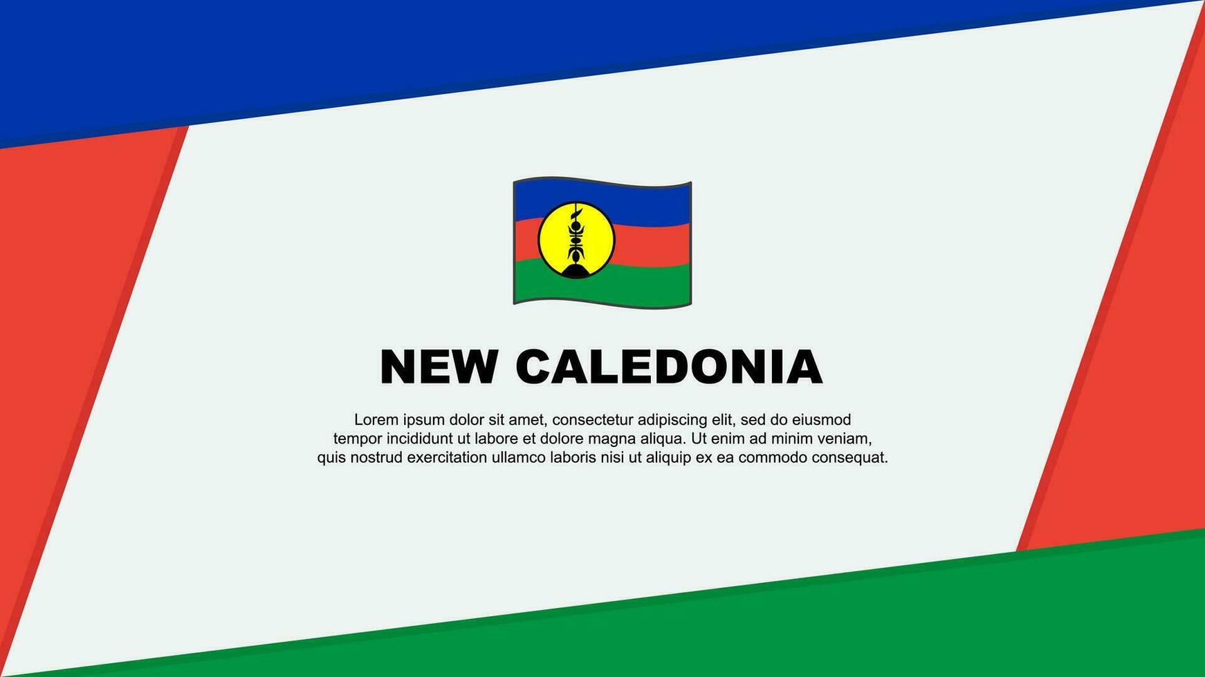 New Caledonia Flag Abstract Background Design Template. New Caledonia Independence Day Banner Cartoon Vector Illustration. Banner