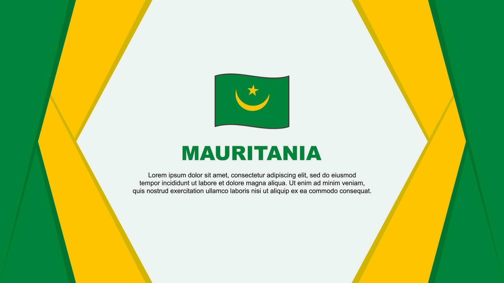 Mauritania Flag Abstract Background Design Template. Mauritania Independence Day Banner Cartoon Vector Illustration. Background