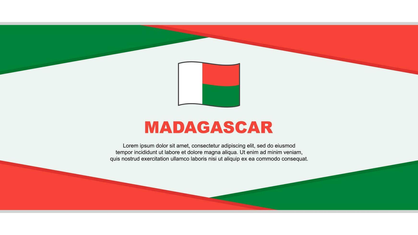 Madagascar Flag Abstract Background Design Template. Madagascar Independence Day Banner Cartoon Vector Illustration. Madagascar Vector
