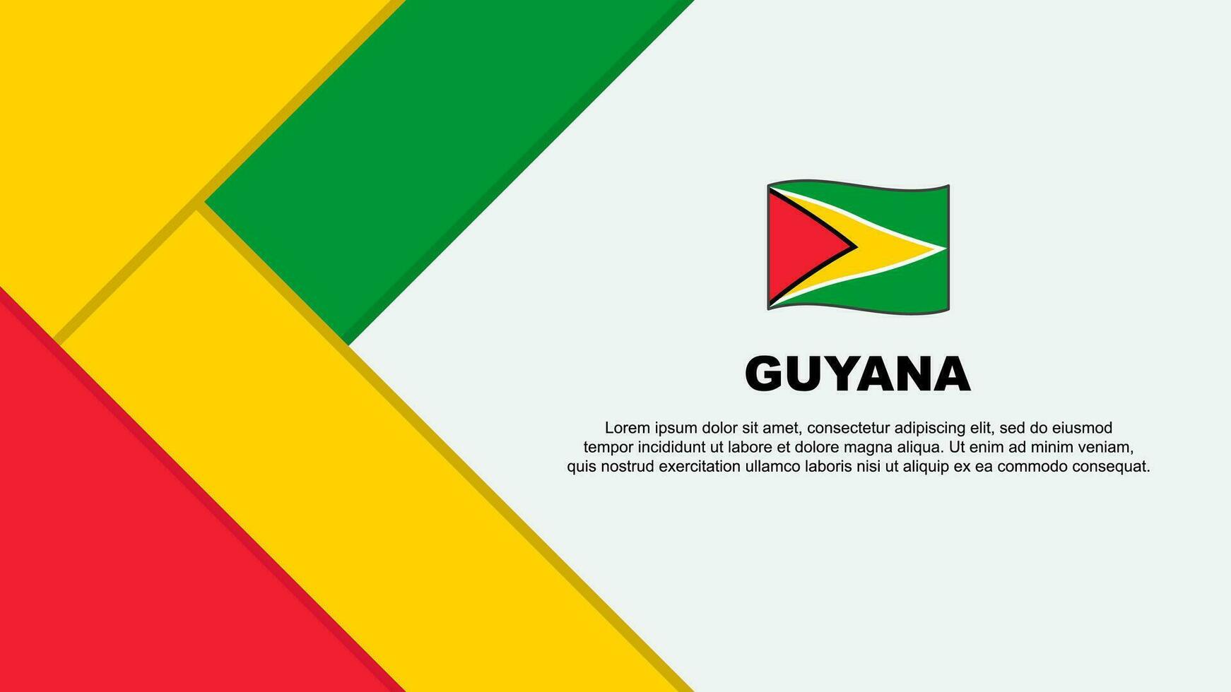 Guyana Flag Abstract Background Design Template. Guyana Independence Day Banner Cartoon Vector Illustration. Guyana Illustration