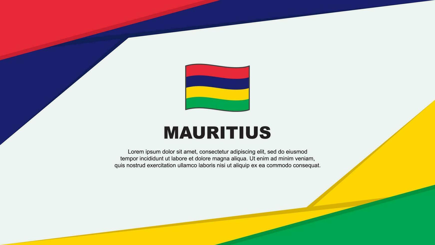 Mauritius Flag Abstract Background Design Template. Mauritius Independence Day Banner Cartoon Vector Illustration. Mauritius