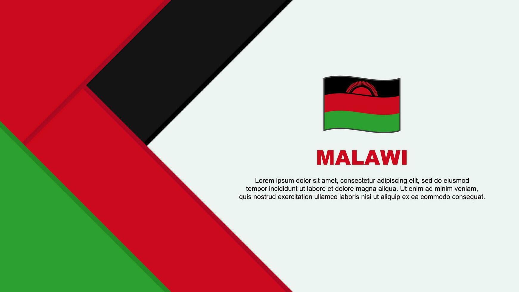 Malawi Flag Abstract Background Design Template. Malawi Independence Day Banner Cartoon Vector Illustration. Malawi Illustration