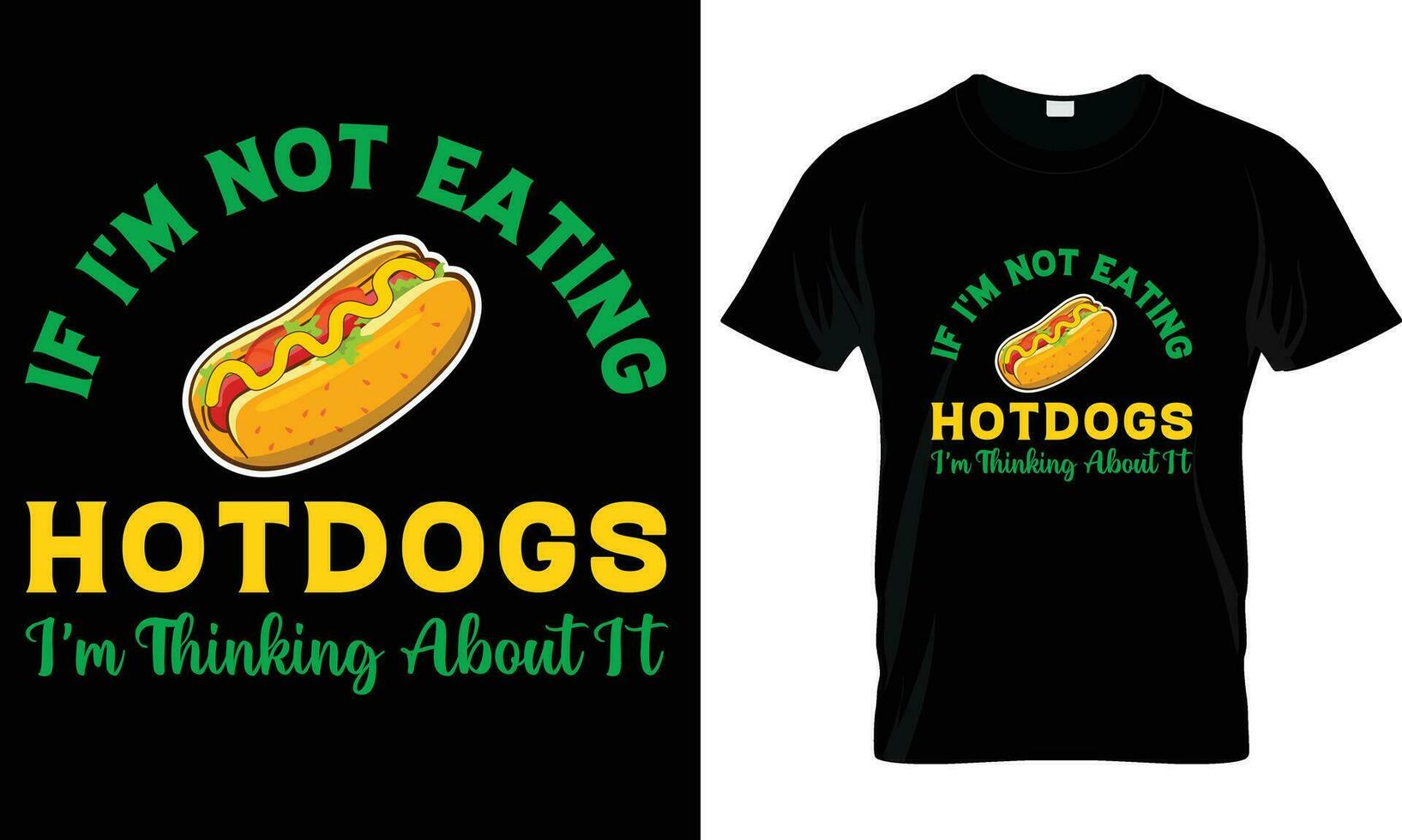 Hotdog t-shirt design vector graphic.