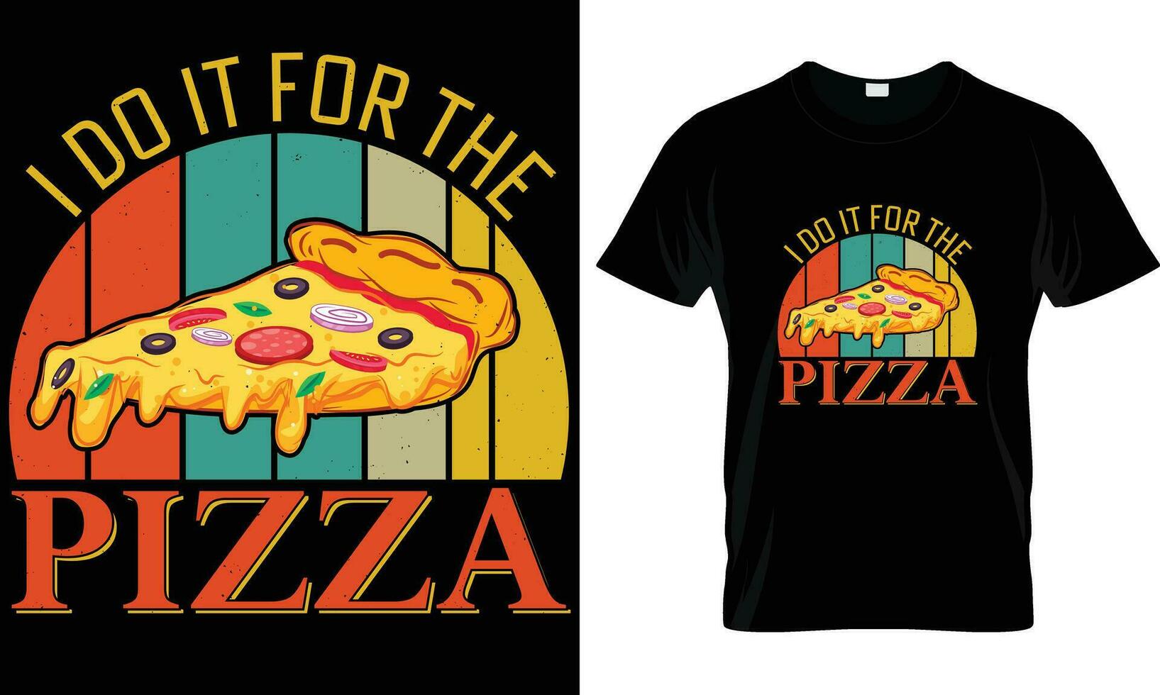 Pizza camiseta diseño vector gráfico.