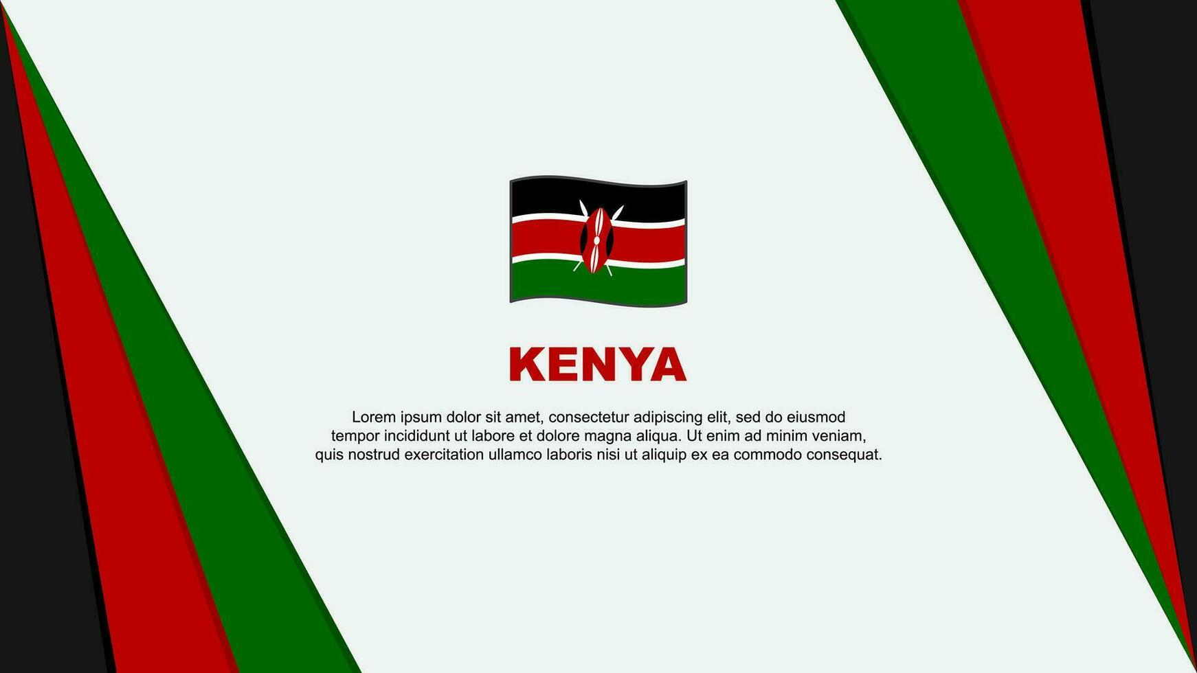 Kenya Flag Abstract Background Design Template. Kenya Independence Day Banner Cartoon Vector Illustration. Kenya Flag