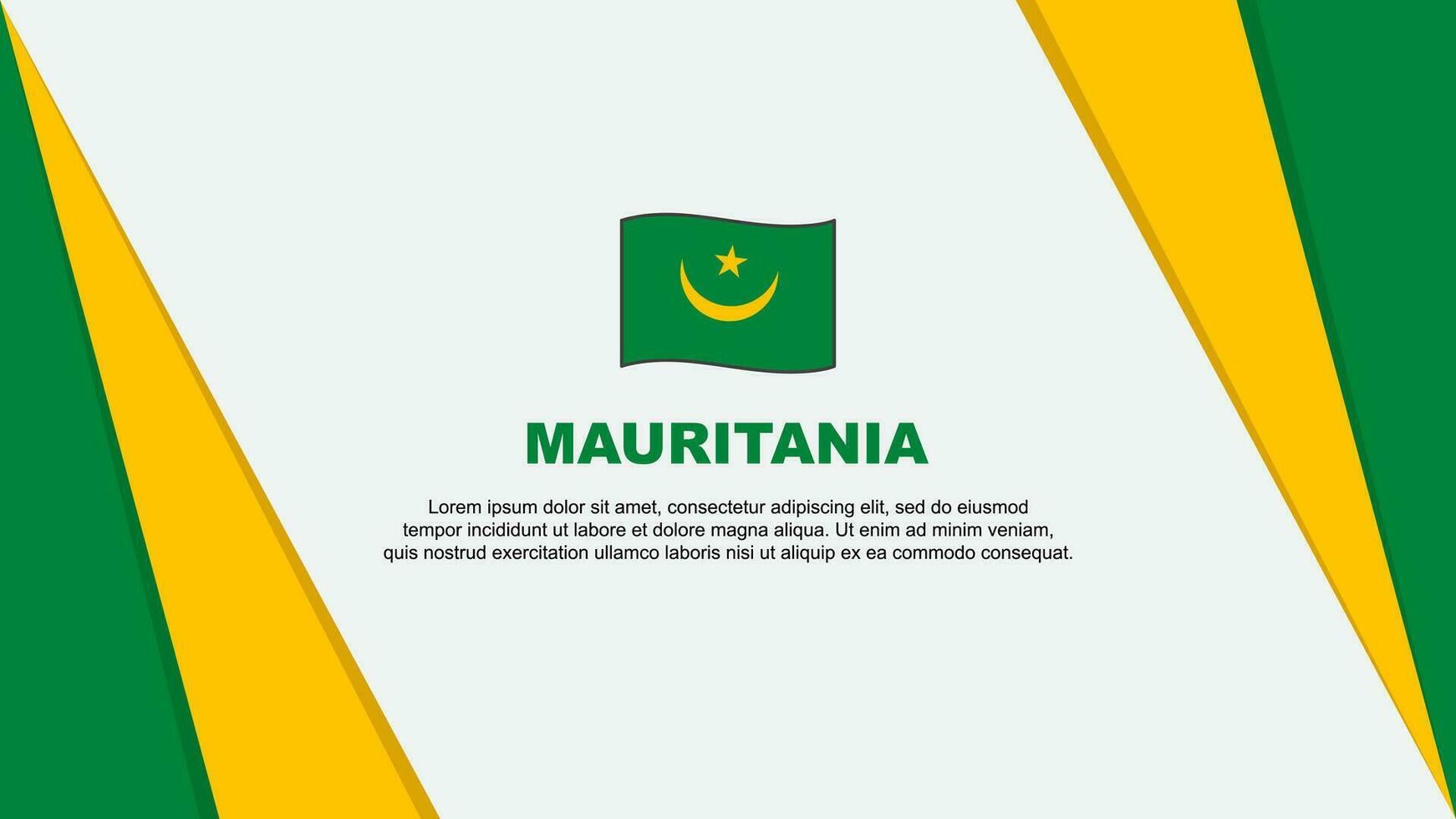 Mauritania Flag Abstract Background Design Template. Mauritania Independence Day Banner Cartoon Vector Illustration. Flag