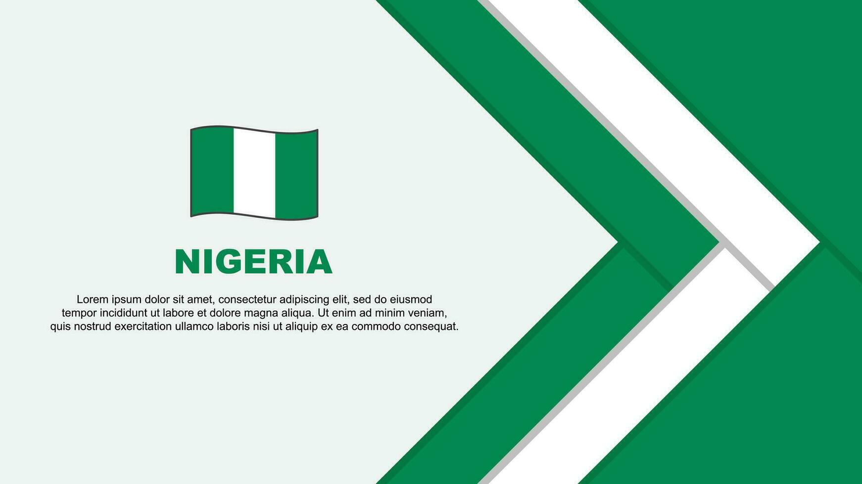 Nigeria Flag Abstract Background Design Template. Nigeria Independence Day Banner Cartoon Vector Illustration. Nigeria Cartoon