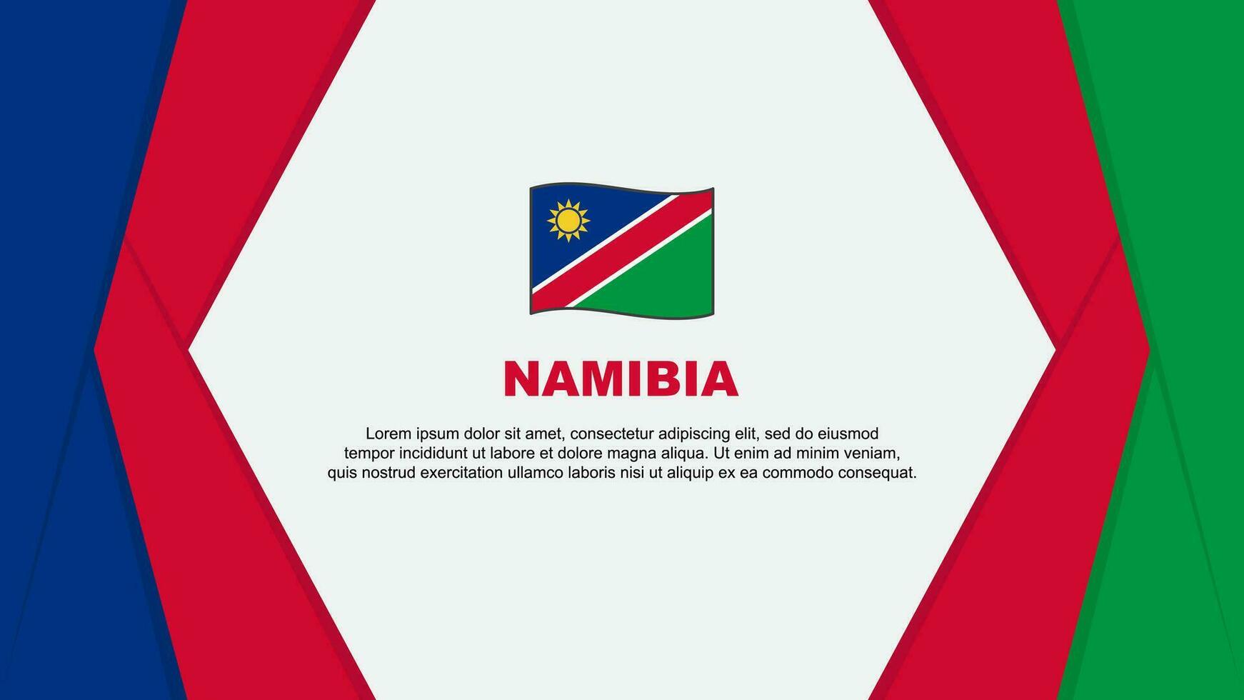 Namibia Flag Abstract Background Design Template. Namibia Independence Day Banner Cartoon Vector Illustration. Namibia Background