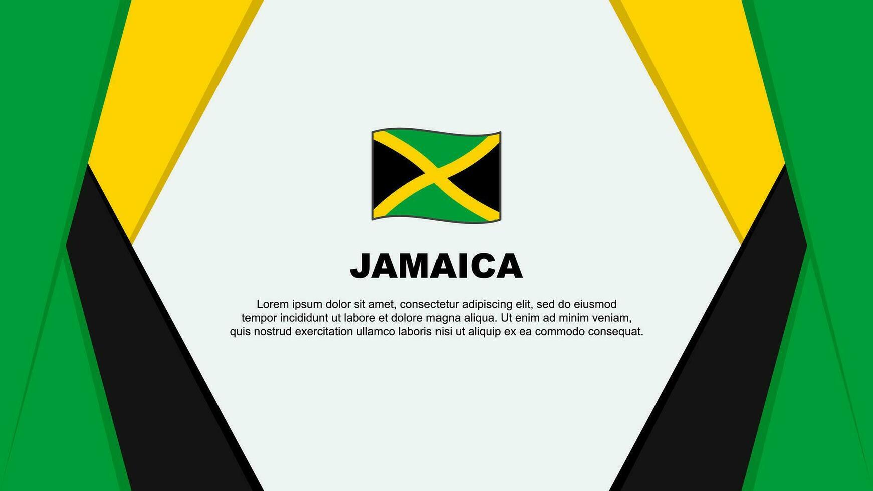 Jamaica Flag Abstract Background Design Template. Jamaica Independence Day Banner Cartoon Vector Illustration. Jamaica Background