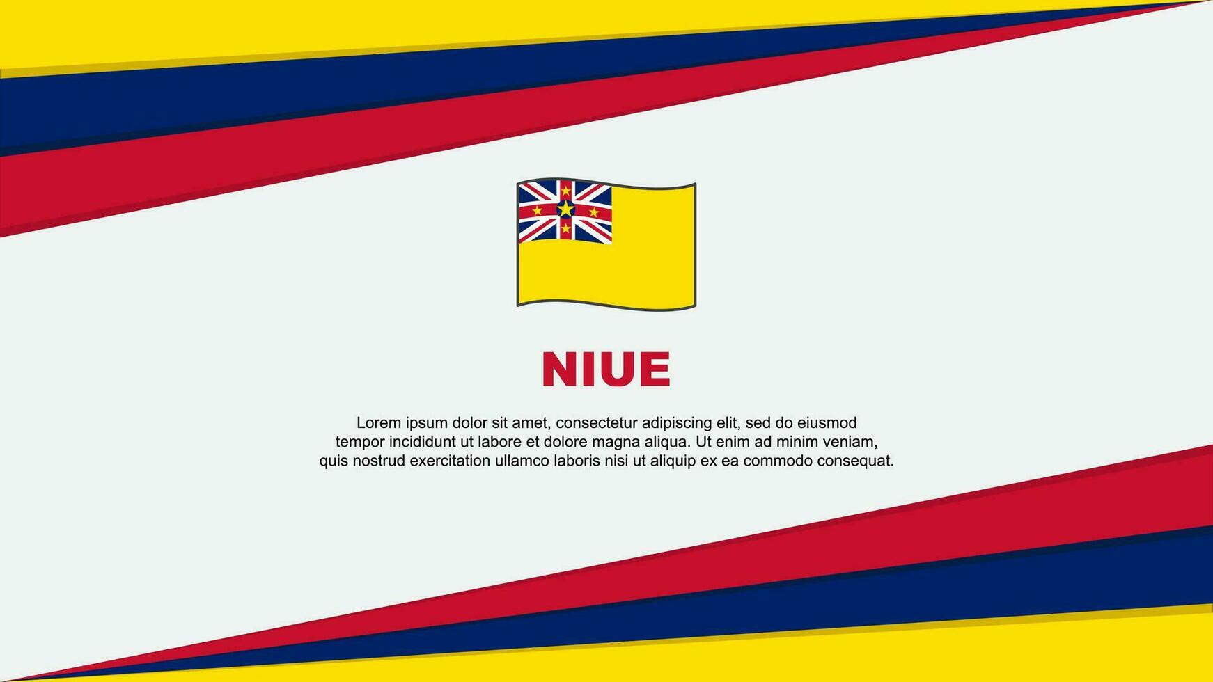 Niue Flag Abstract Background Design Template. Niue Independence Day Banner Cartoon Vector Illustration. Niue Design