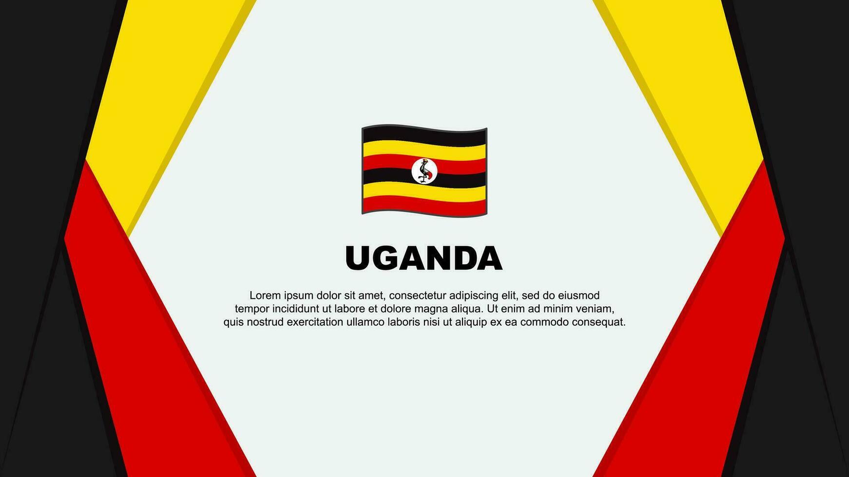 Uganda Flag Abstract Background Design Template. Uganda Independence Day Banner Cartoon Vector Illustration. Uganda Background