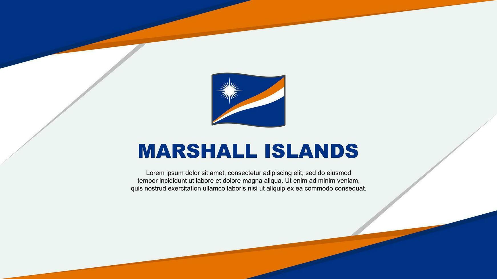 Marshall Islands Flag Abstract Background Design Template. Marshall Islands Independence Day Banner Cartoon Vector Illustration. Marshall Islands