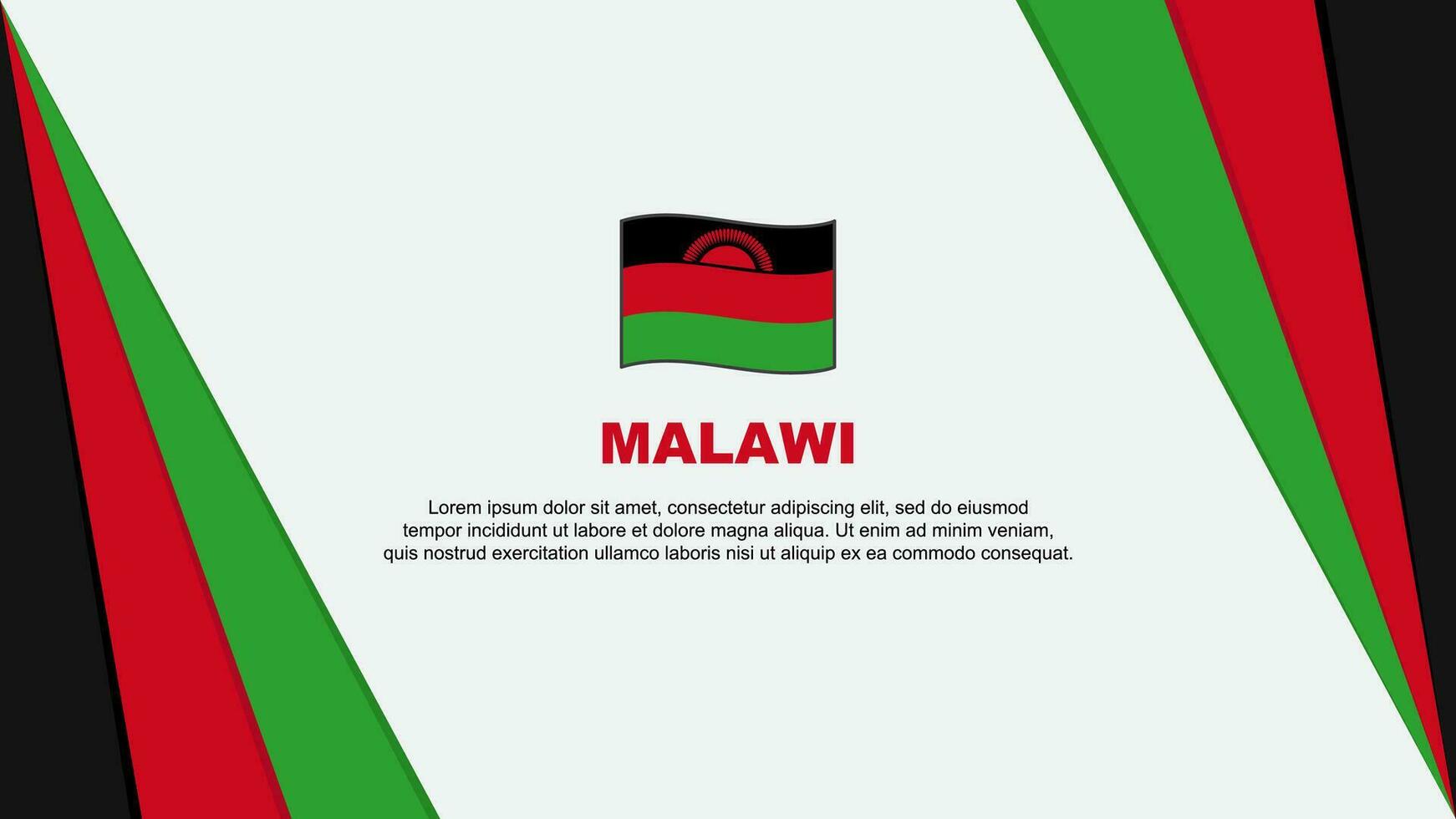 Malawi Flag Abstract Background Design Template. Malawi Independence Day Banner Cartoon Vector Illustration. Malawi Flag