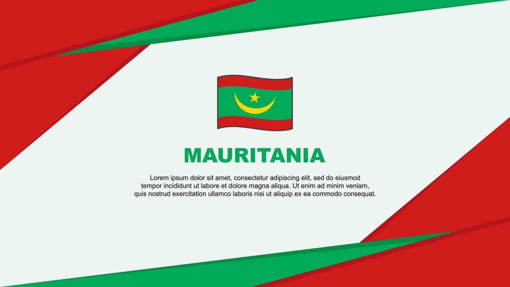 Mauritania Flag Abstract Background Design Template. Mauritania Independence Day Banner Cartoon Vector Illustration. Mauritania